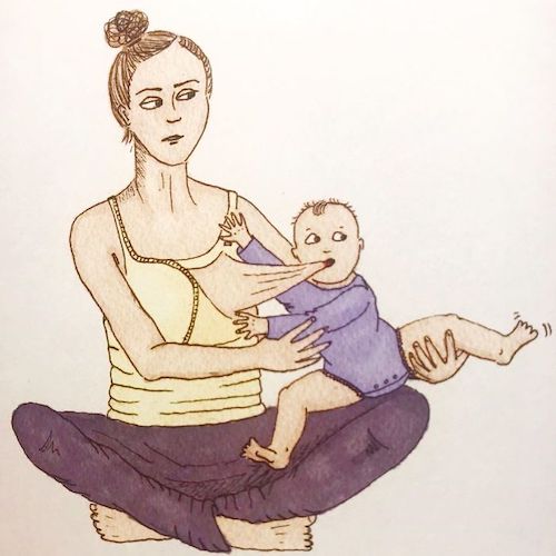 23 Hilarious Illustrations That Show What Parenting Is Really Like breastfeeding